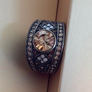 Heidi Daus Daily Double Crystal Ring Topaz SZ 8